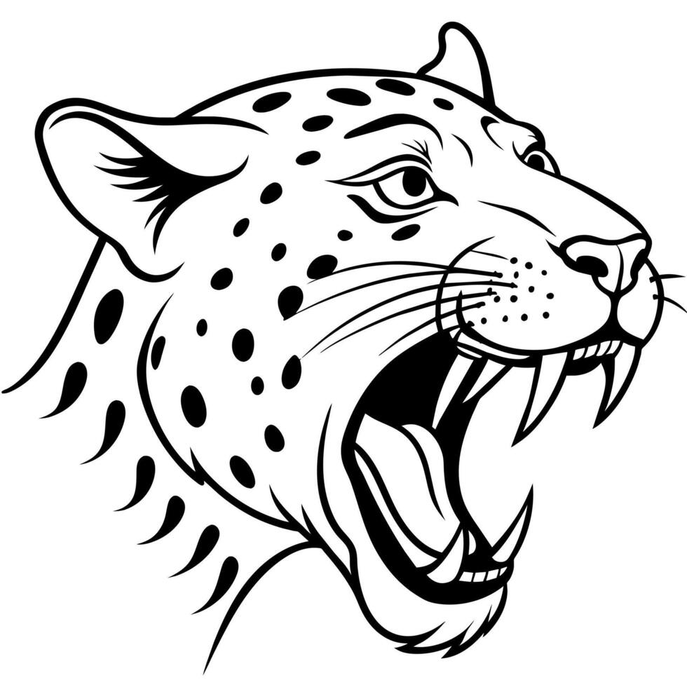 Amur Leopard screams icon illustration vector