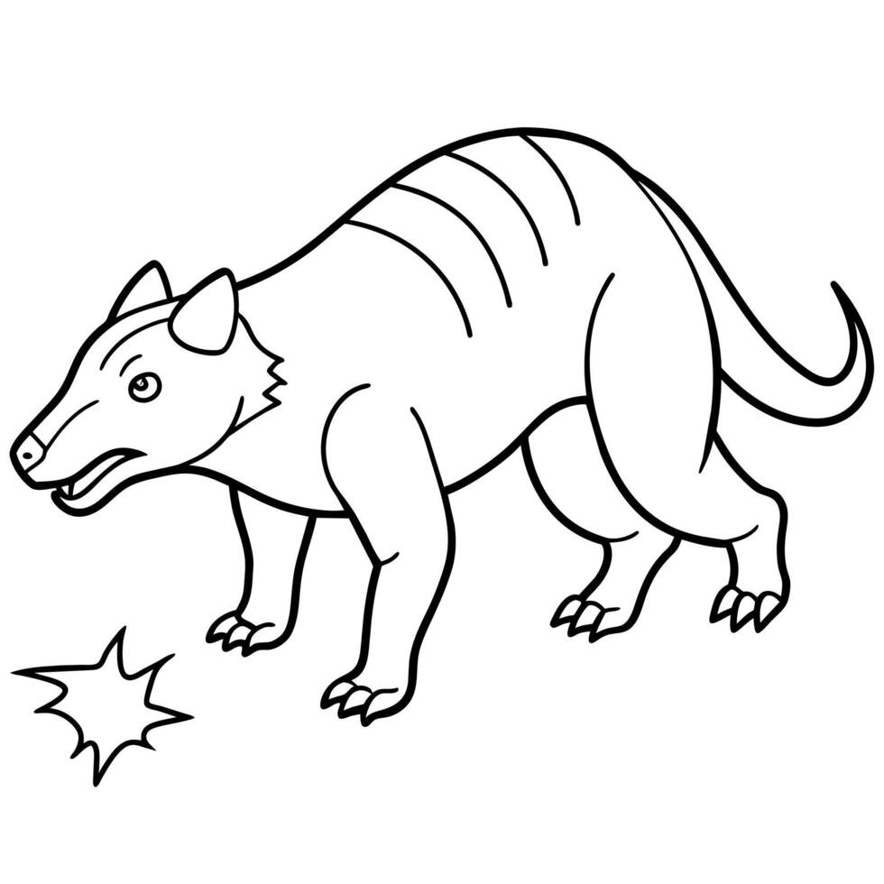 Andrewsarchus dinosaur knocks icon illustration vector
