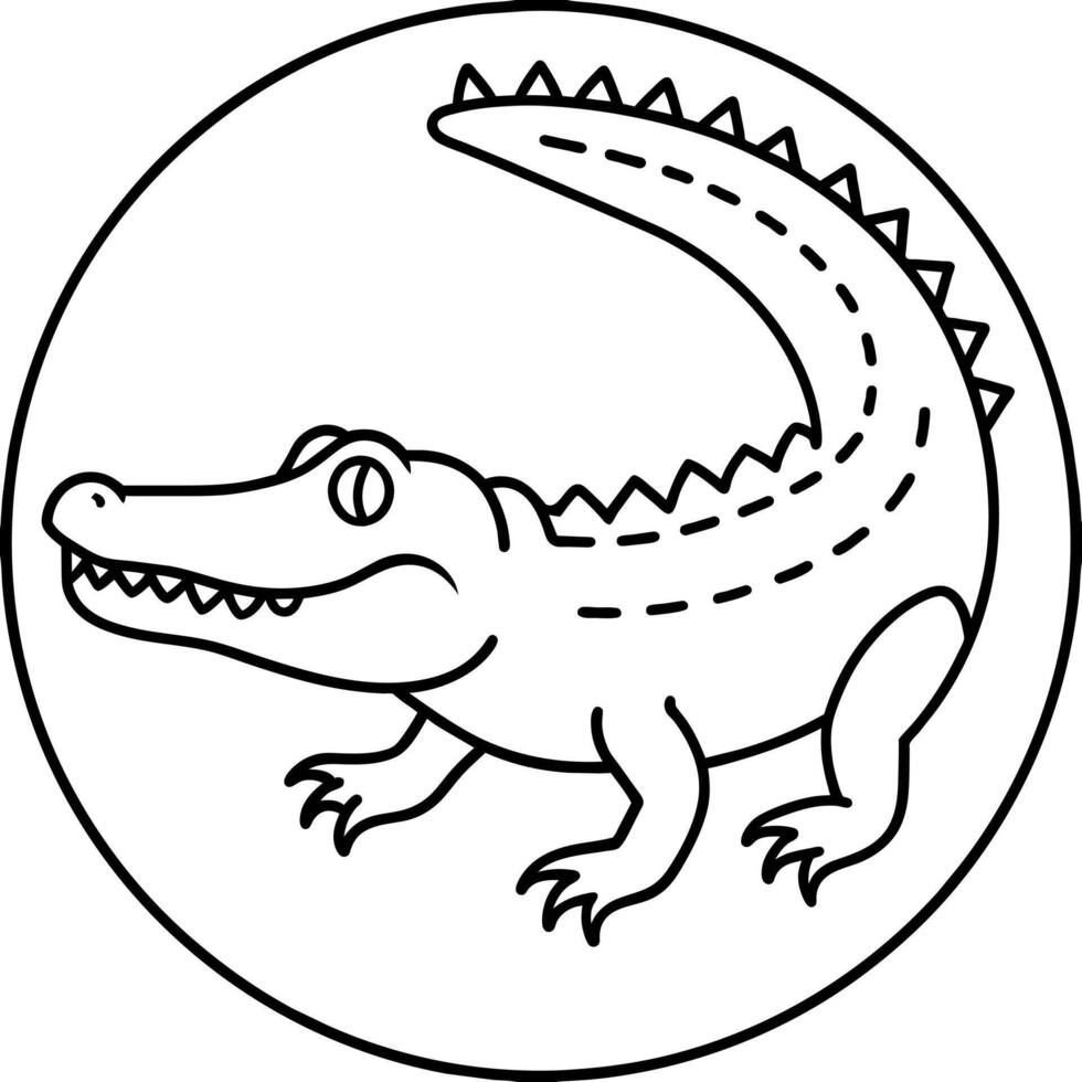 American Crocodile knocks icon illustration vector