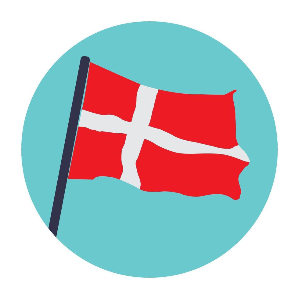 Danish flag icon vector