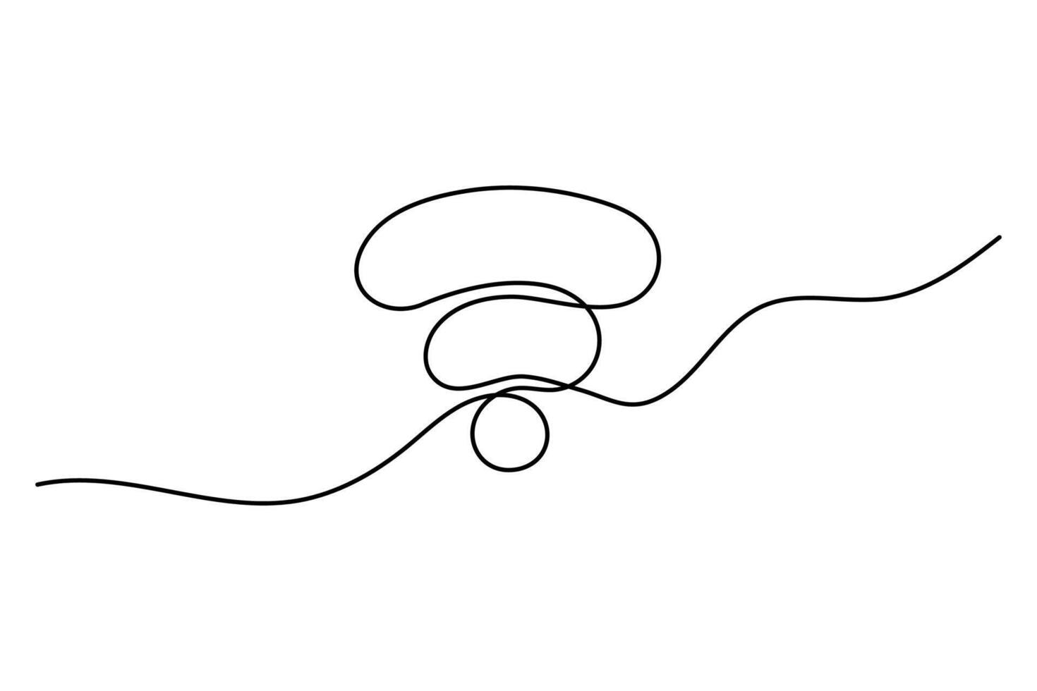 Continuous line drawing of Wi-Fi signal icon. One line drawing background. illustration. vector