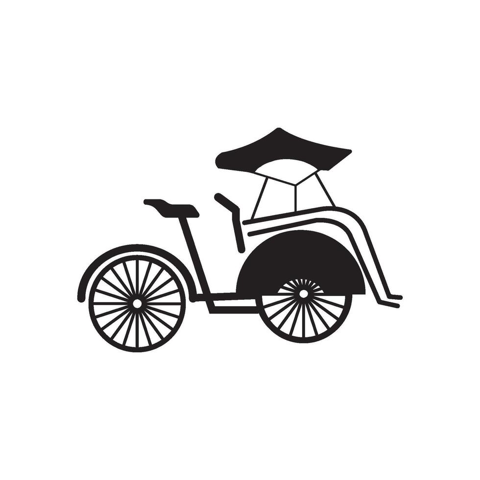 rickshaw icon design vector