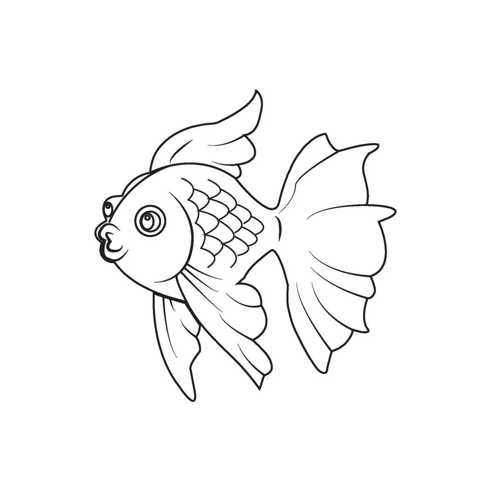 ornamental fish icon vector