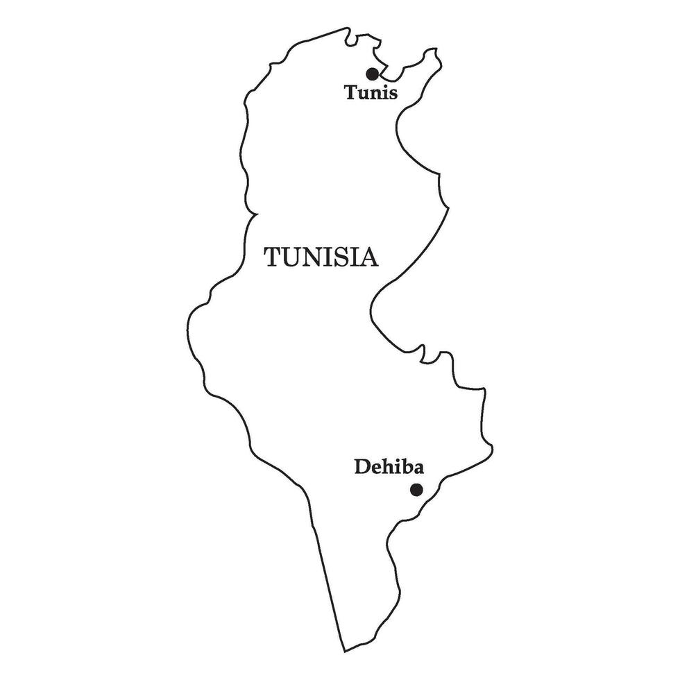 Tunisia country map vector