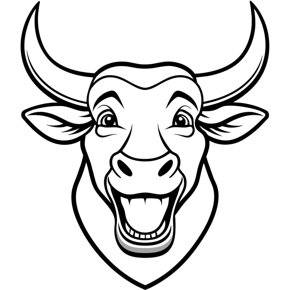Ankole-Watusi bull laughs icon illustration vector