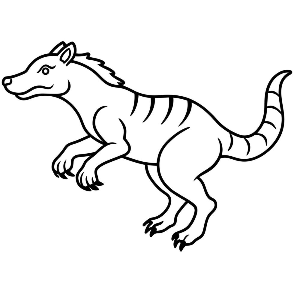 Andrewsarchus dinosaur jumps icon illustration vector