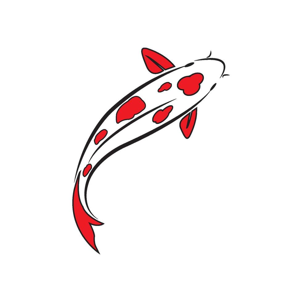 koi goldfish icon vector