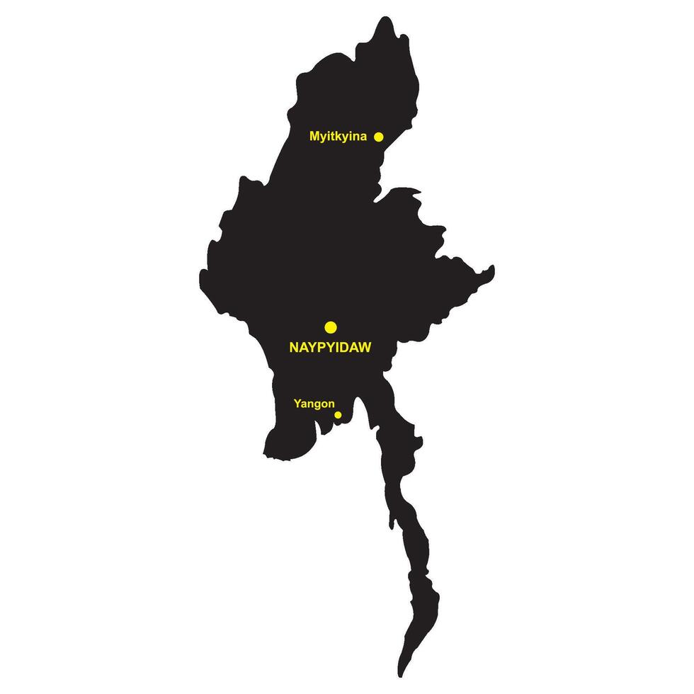 Myanmar country map vector