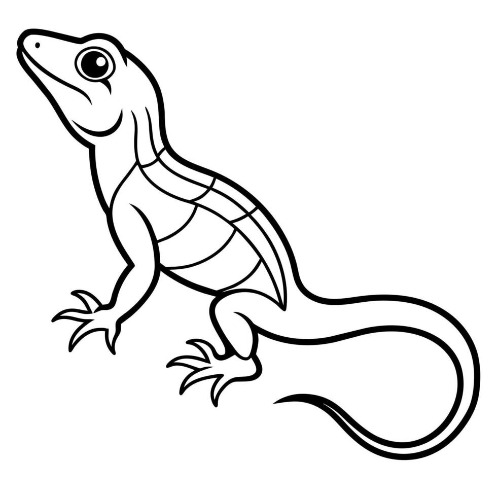 Anole Lizard sits icon illustration vector