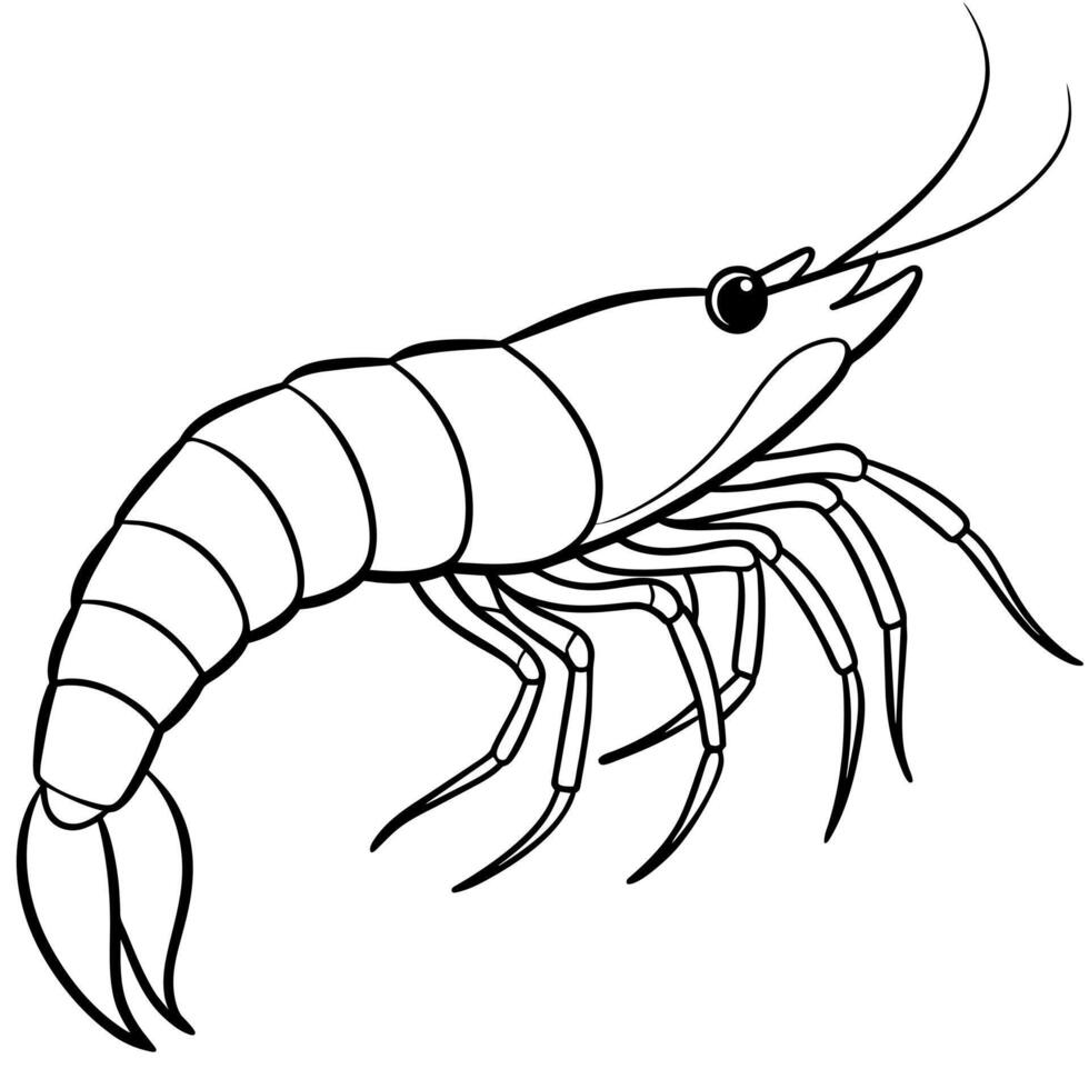 Antarctic Krill shrimp lies icon illustration vector
