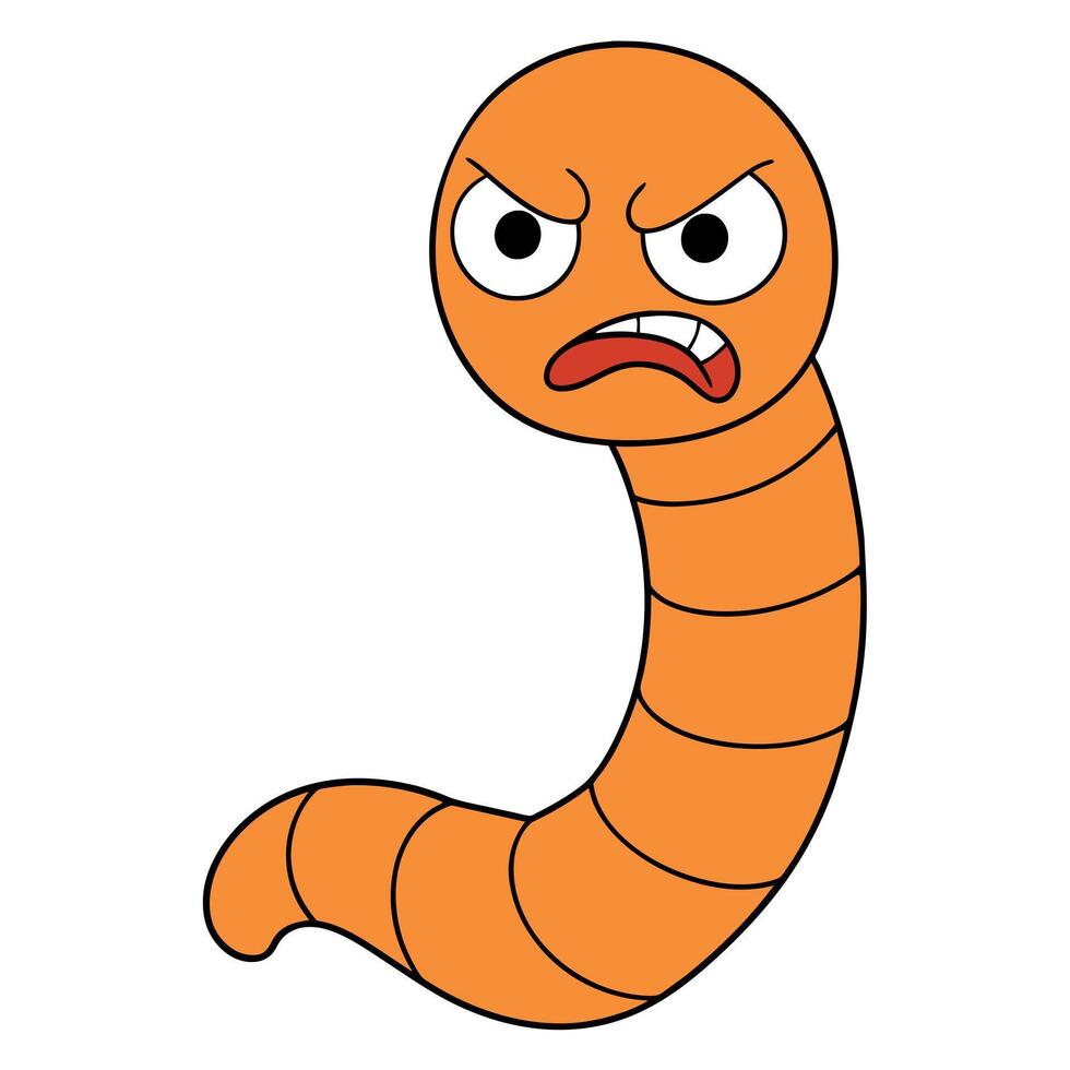 Antarctic Scale Worm angry icon illustration vector