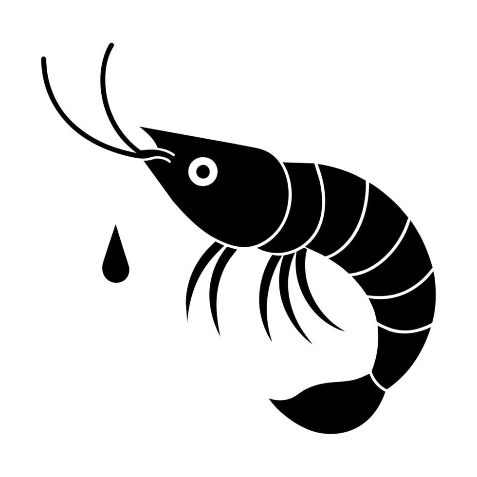 Antarctic Krill shrimp cries icon illustration vector