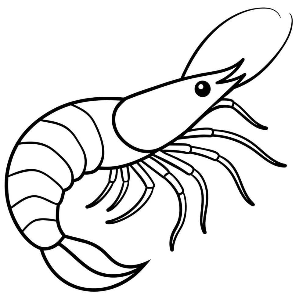 Antarctic Krill shrimp learns icon illustration vector