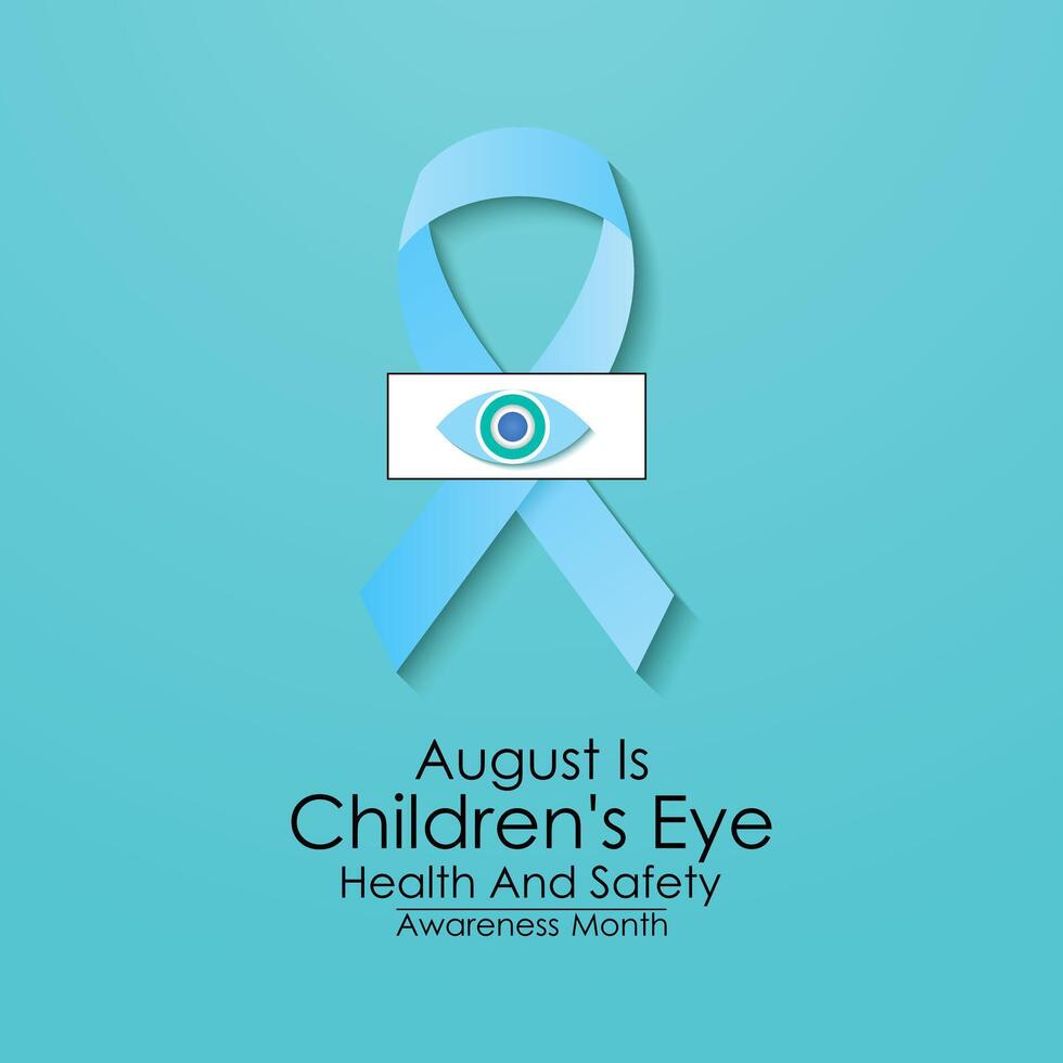 Children's Eye health and safety month. Template for background, banner, card, poster. EPS10 vector