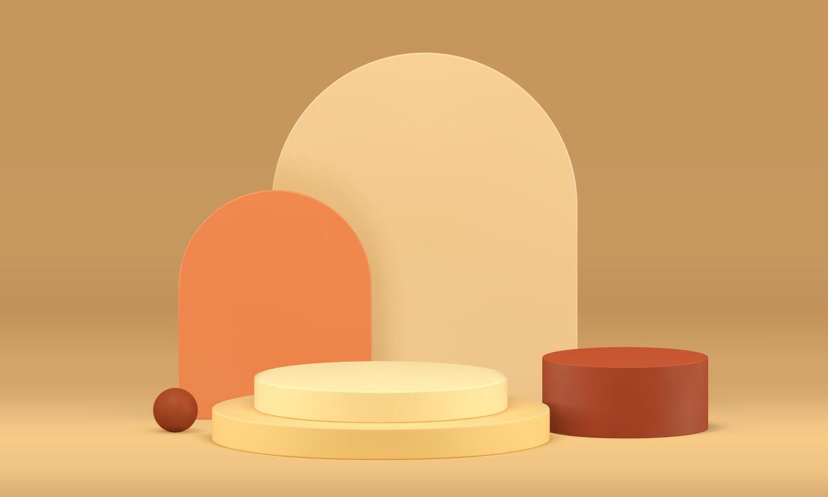 3d neutral cylinder podium pedestal mock up for product show realistic illustration vector