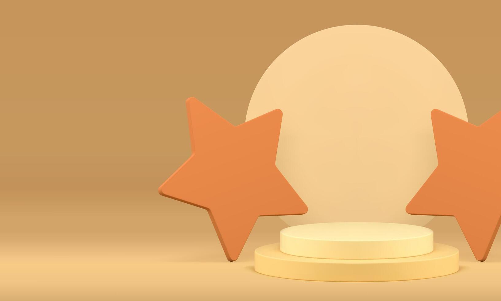 3d pastel festive podium pedestal with stars mock up for product show realistic illustration vector
