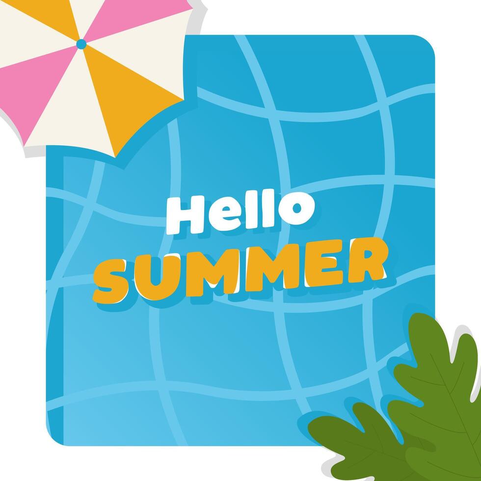 Flat design swimming pool background vector