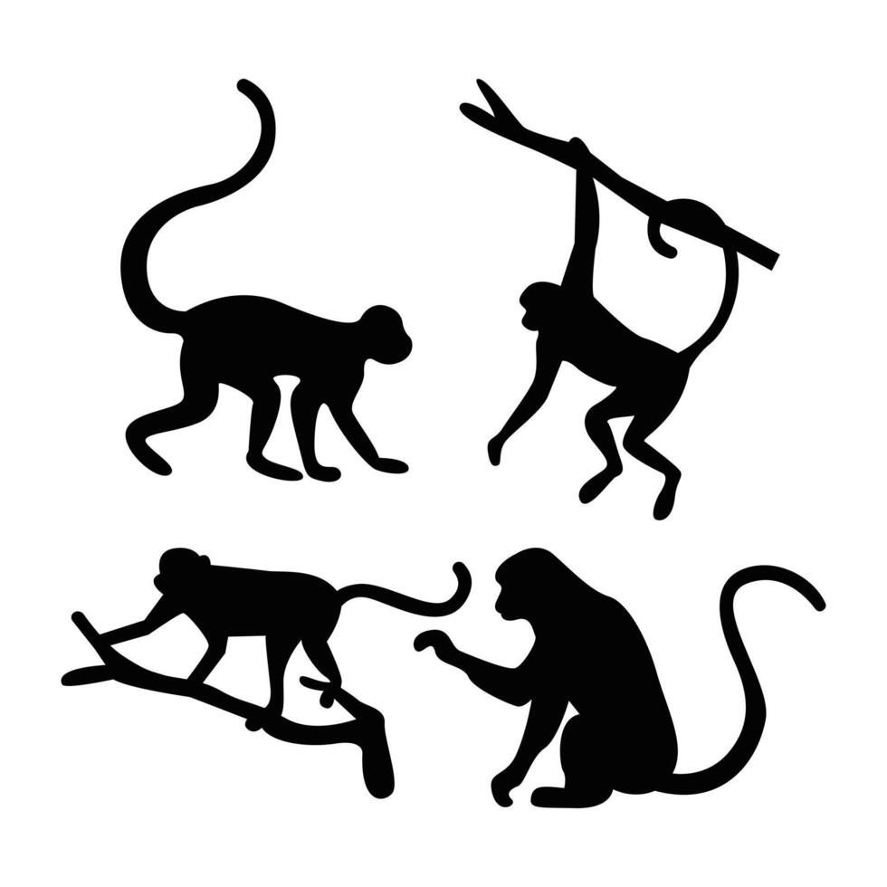 Monkey silhouette clipart design vector