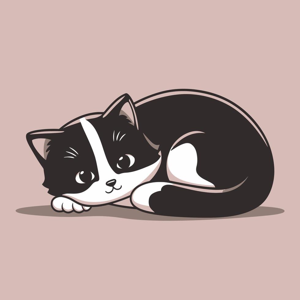 Minimal Cat, Cute Cat, Cute Cat Face, Pussy Cat vector