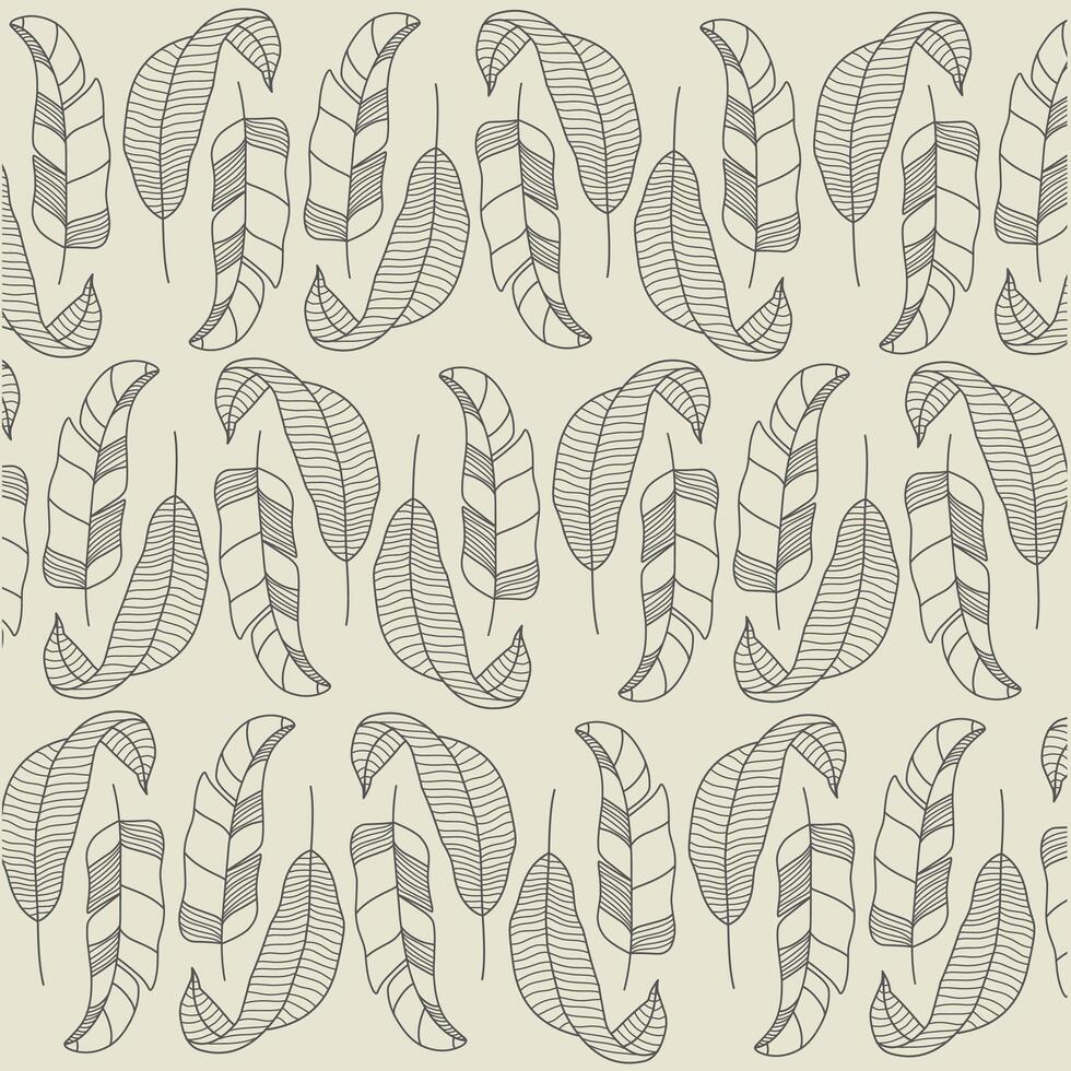 flower and leaves line art pattern vector