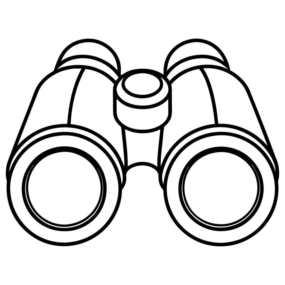 binoculars outline coloring book page line art illustration digital drawing vector