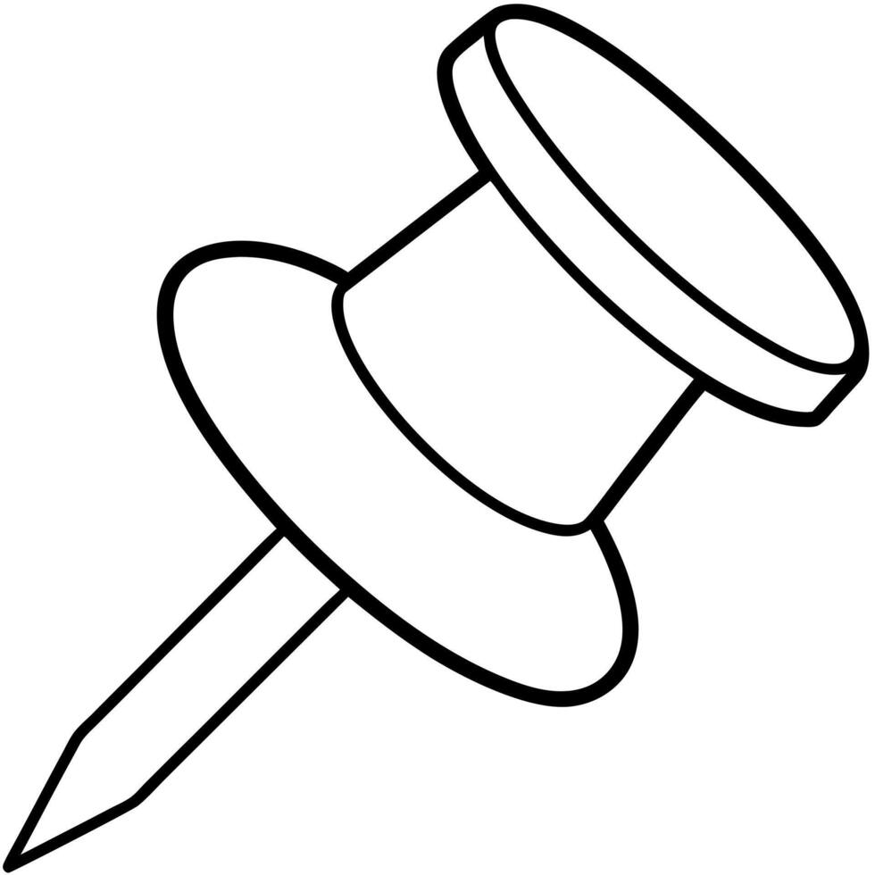 pushpin outline coloring book page line art illustration digital drawing vector