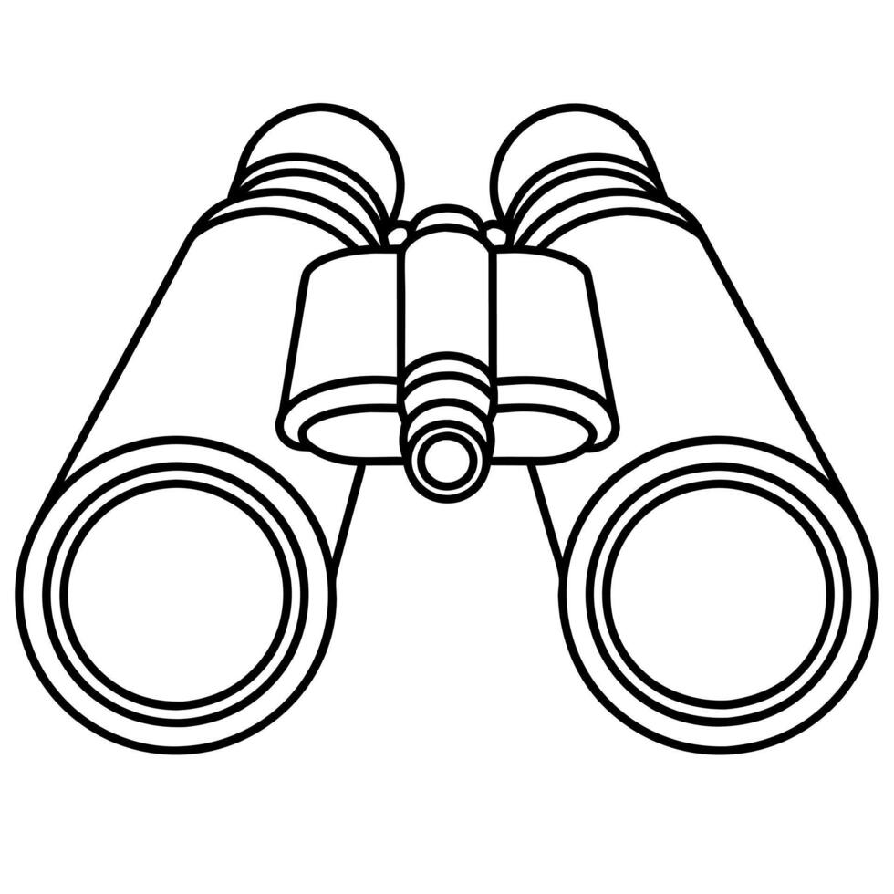 binoculars outline coloring book page line art illustration digital drawing vector