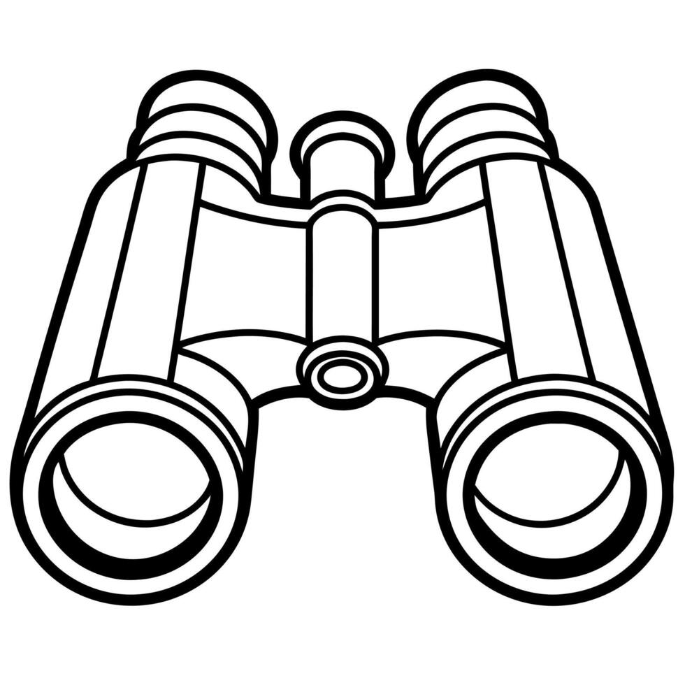 binoculars outline coloring book page line art illustration digital drawing vector
