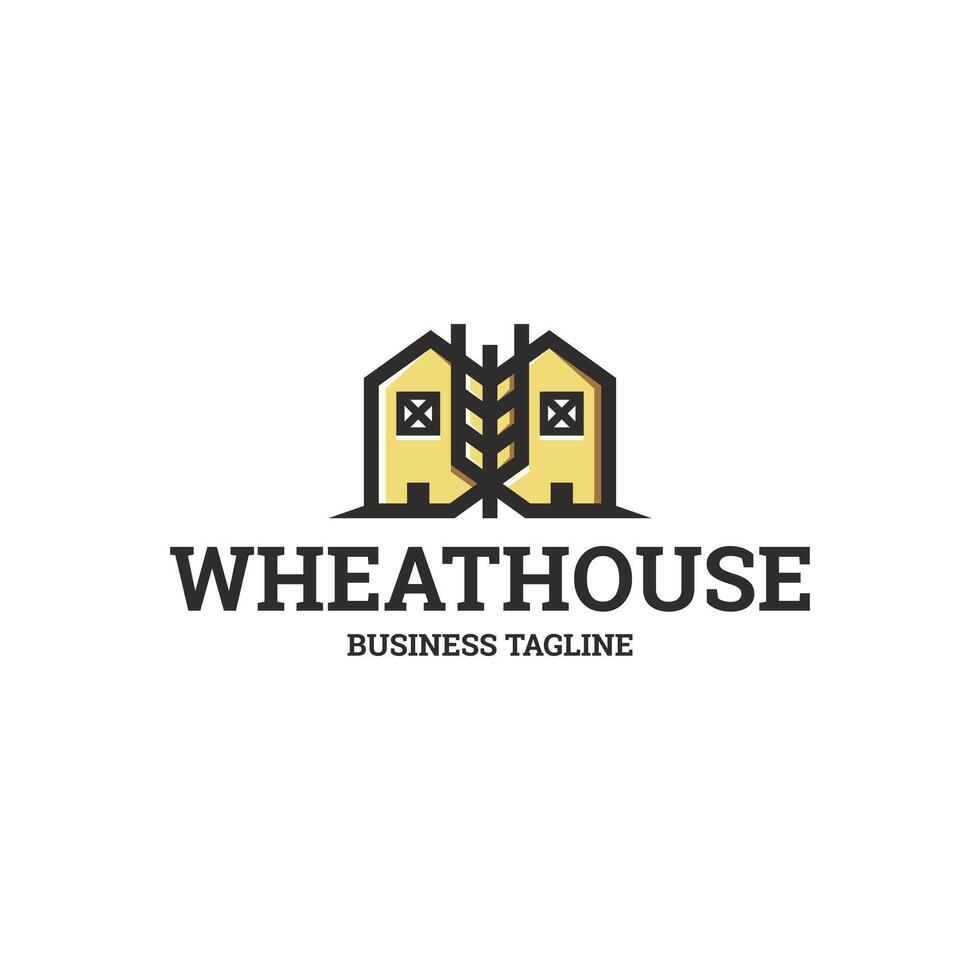 wheat house logo design vector