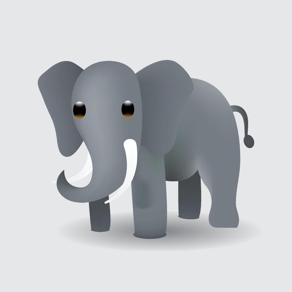 Illustration of elephant cartoon. Elephant emoji isolated on white background. vector