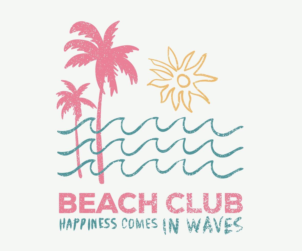 abstract art. Palm beach club. Sunshine all the time. Sun graphic design for apparel, stickers, posters, background and others. vector