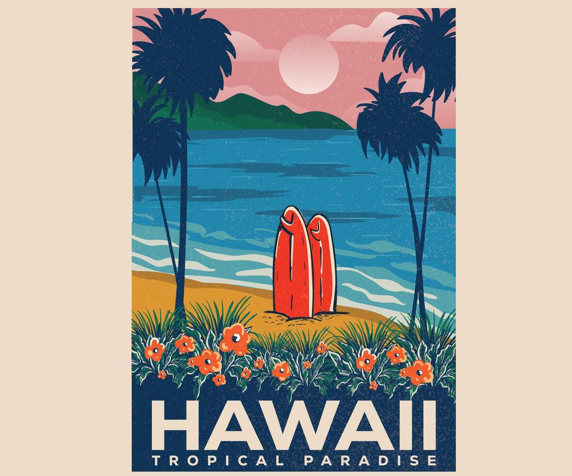 Surfing culture club print design. Beach artwork. Palm beach vibes artwork. Summer design for t shirt print, sticker, background and other uses. vector