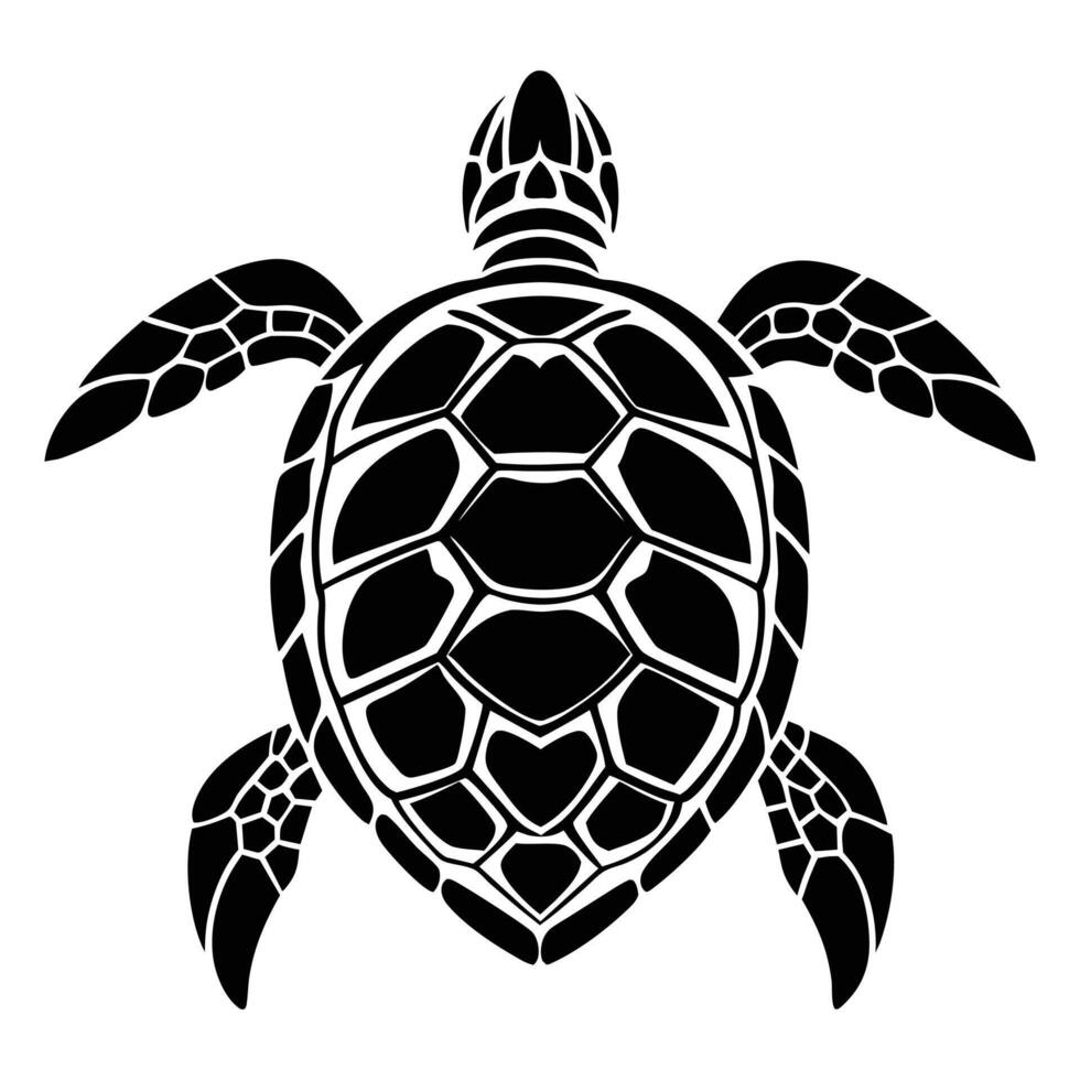 Logo style silhouette of turtle vector