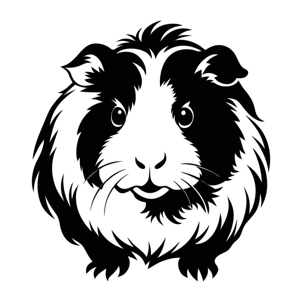 Guinea pig logo style silhouette art vector