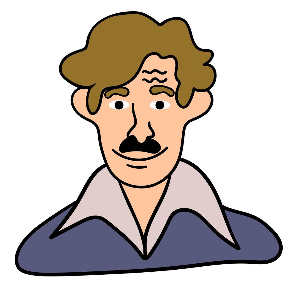human flat cartoon portrait vector