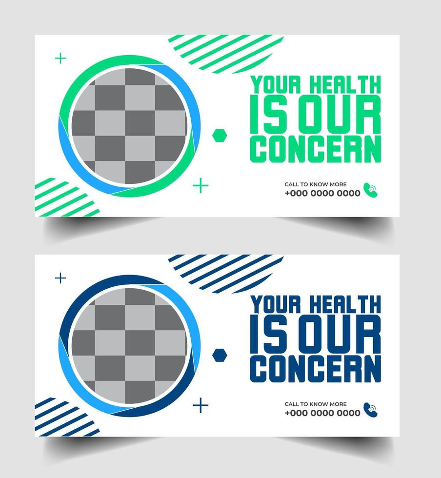 Medical healthcare Banner Template. Hospital business marketing social media timeline banner template vector