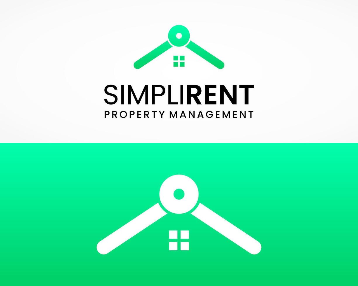 Clothes hanger sign as a representation of rent and house icon logo design. vector