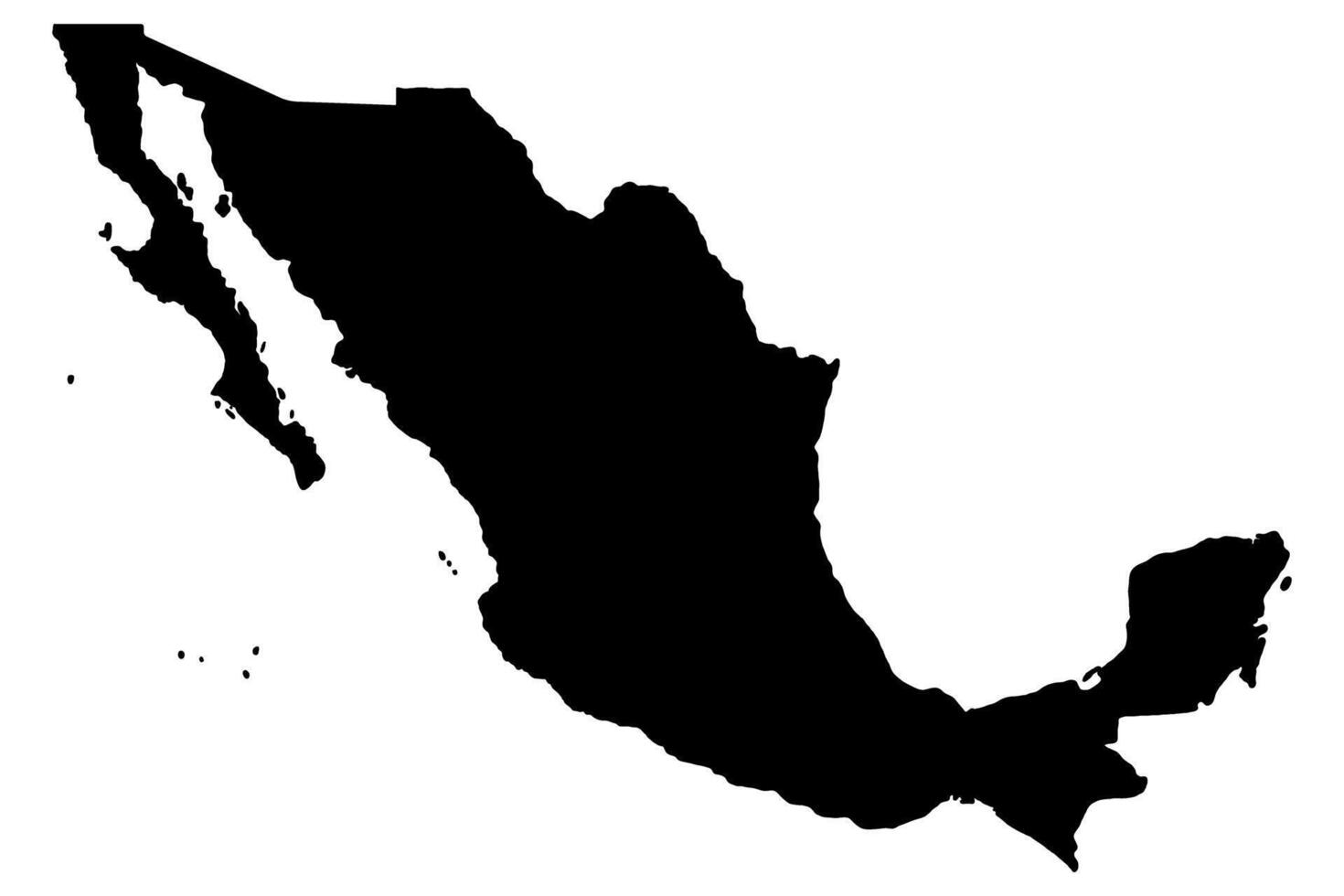 Mexico map silhouette vector