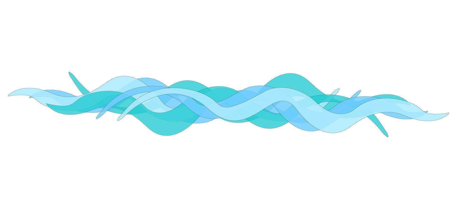 An abstract illustration of blue water waves, perfect for summer and beach-themed designs. Ideal for seasonal graphics and backgrounds. vector