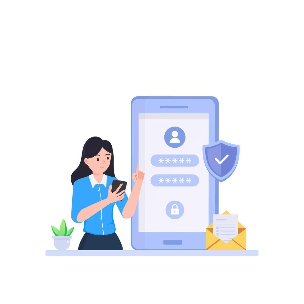 Data protection concept. Shield on Computer data management and protect data. vector