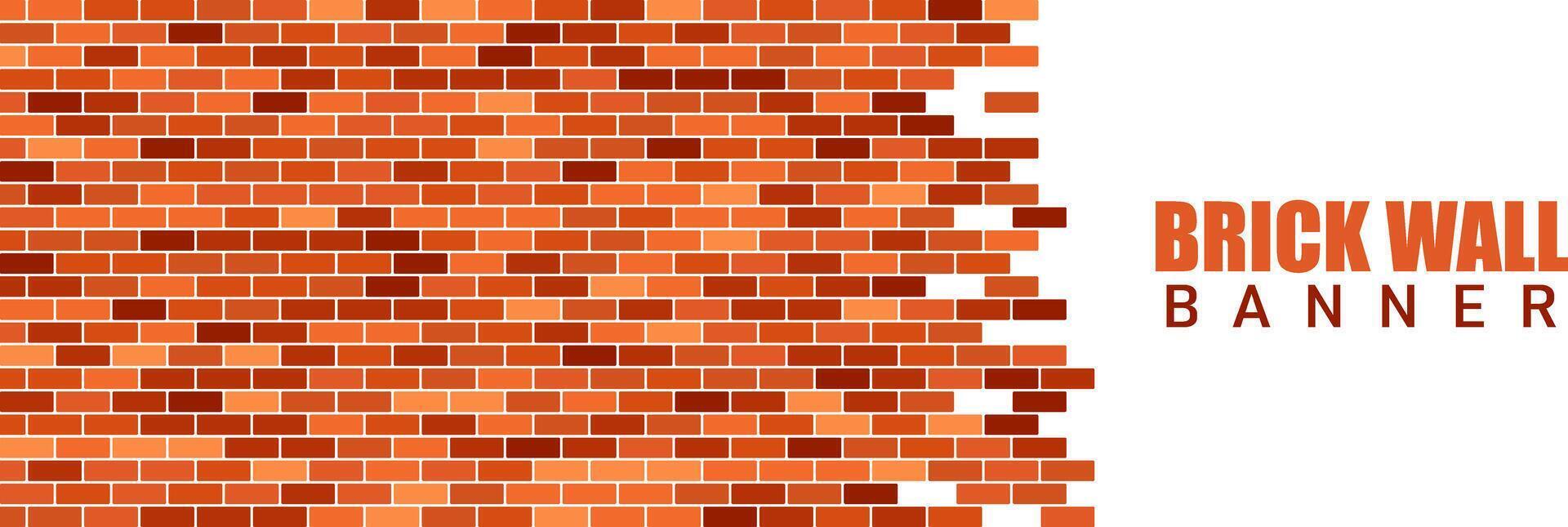 brick wall banner in brown colors vector