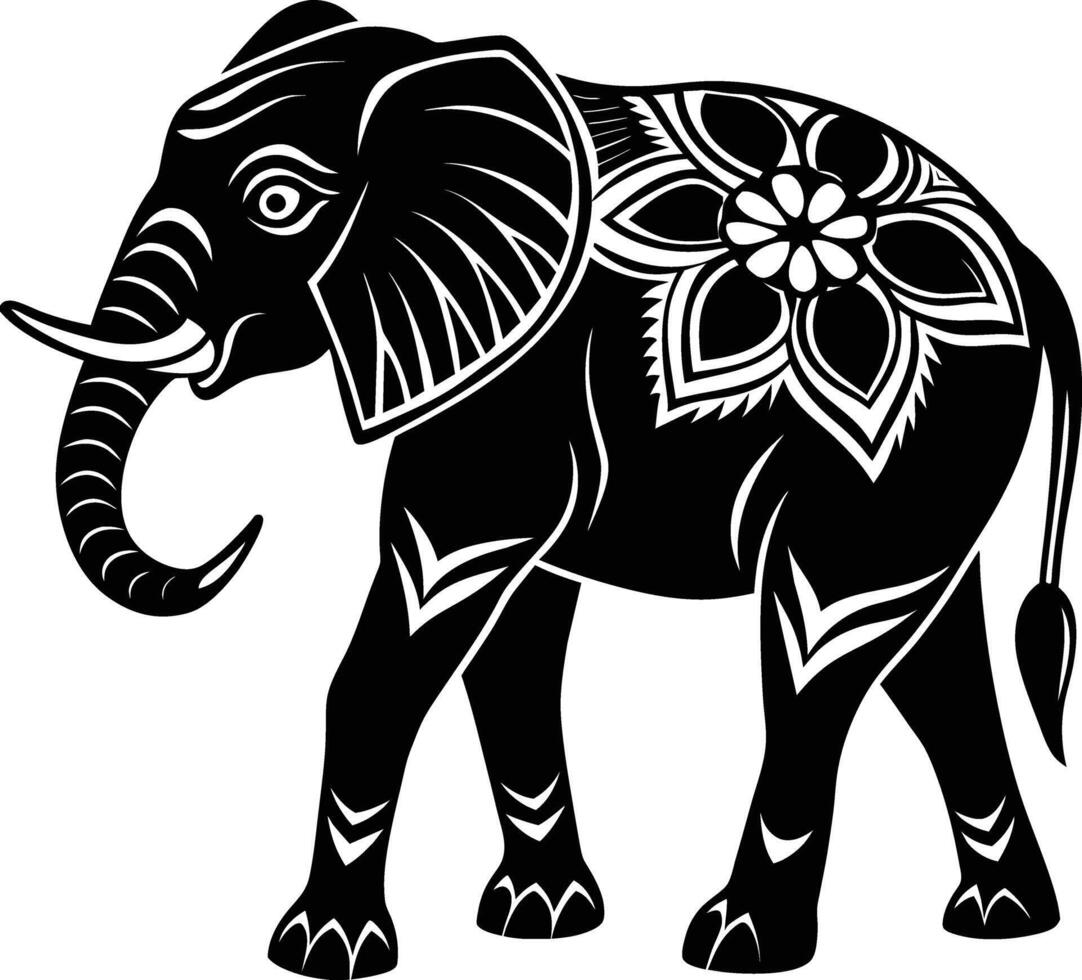 An elephant is standing in front of a white background vector