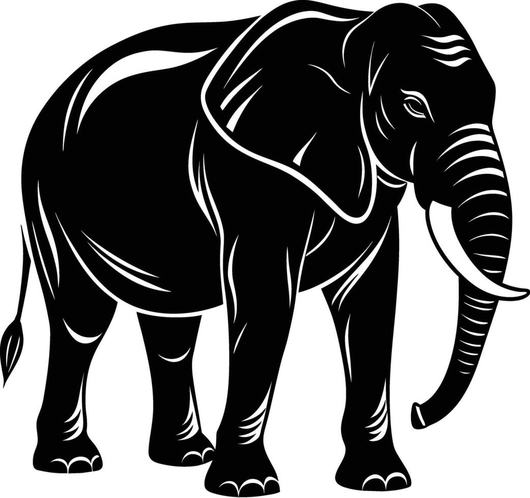 An elephant is standing in front of a white background vector