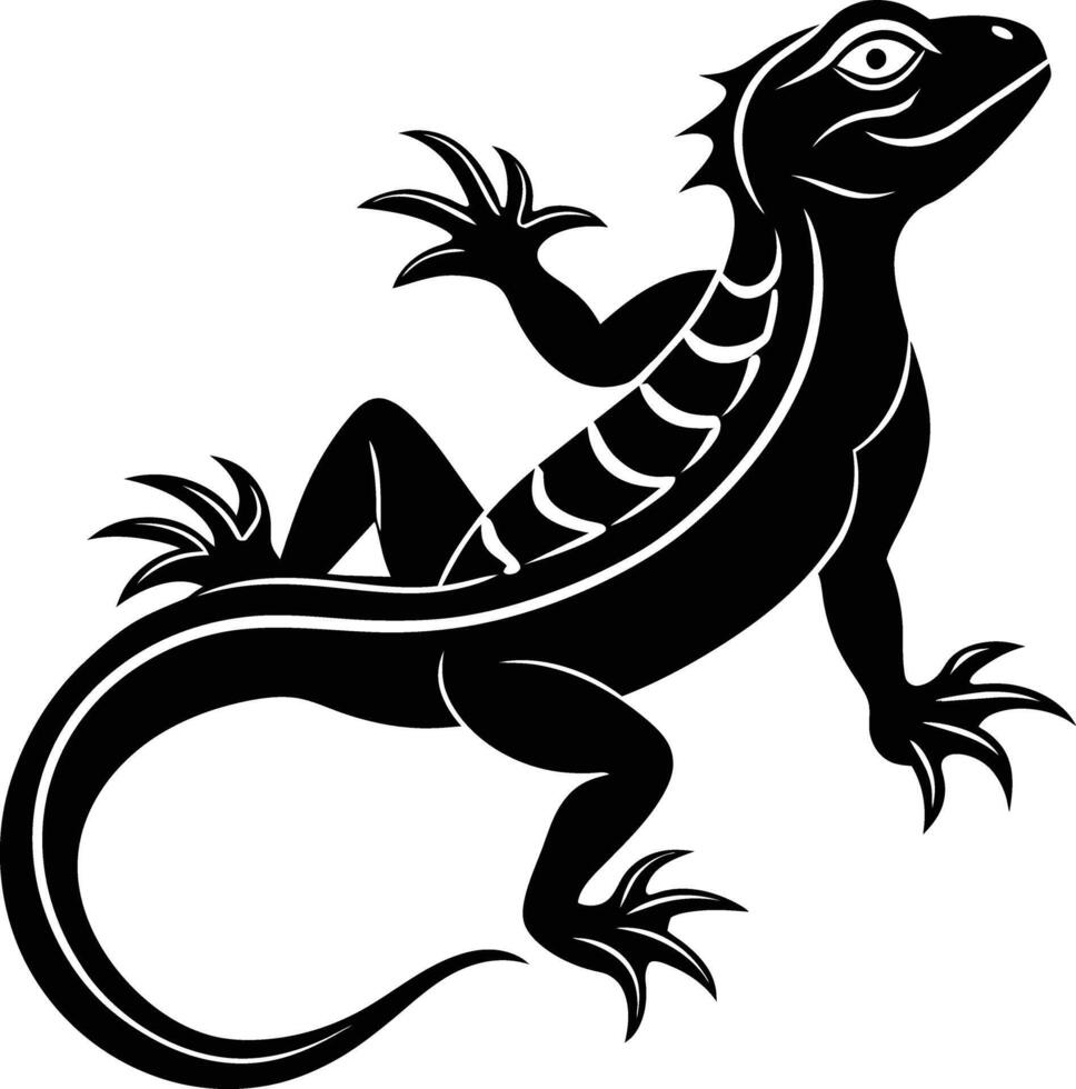 A lizard silhouette on white background vector