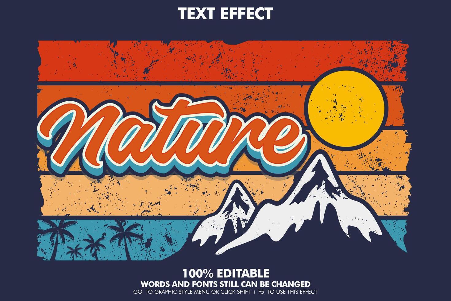 summer vibes text effect with background. vector