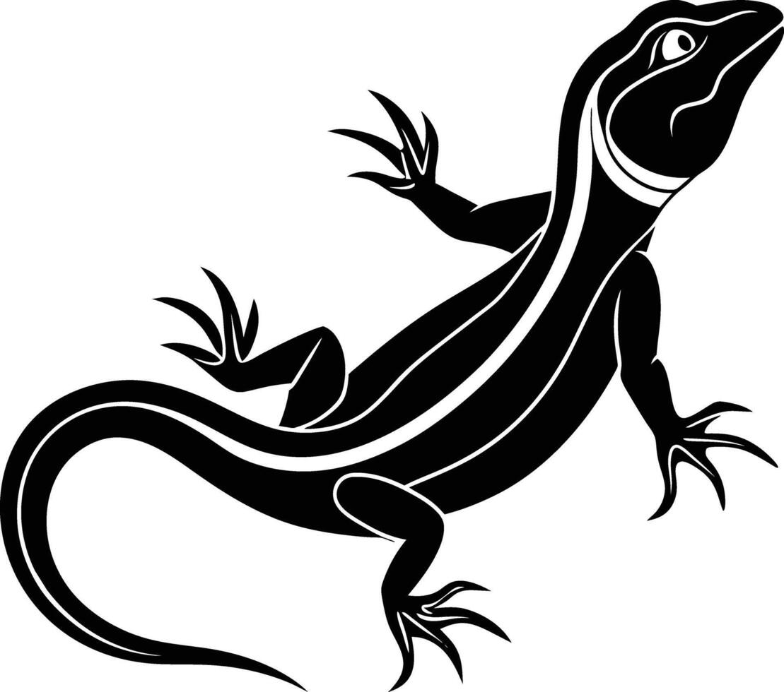 A lizard silhouette on white background vector