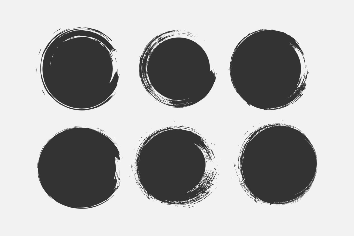 circle grunge texture design set vector