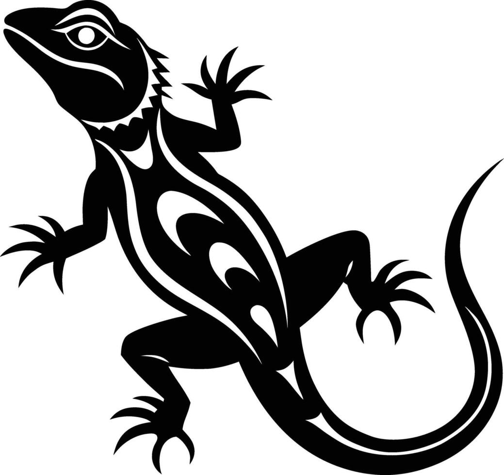 A lizard silhouette on white background vector