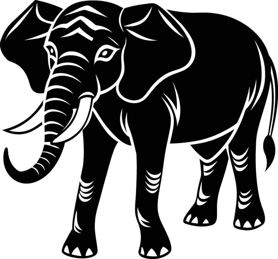 An elephant is standing in front of a white background vector