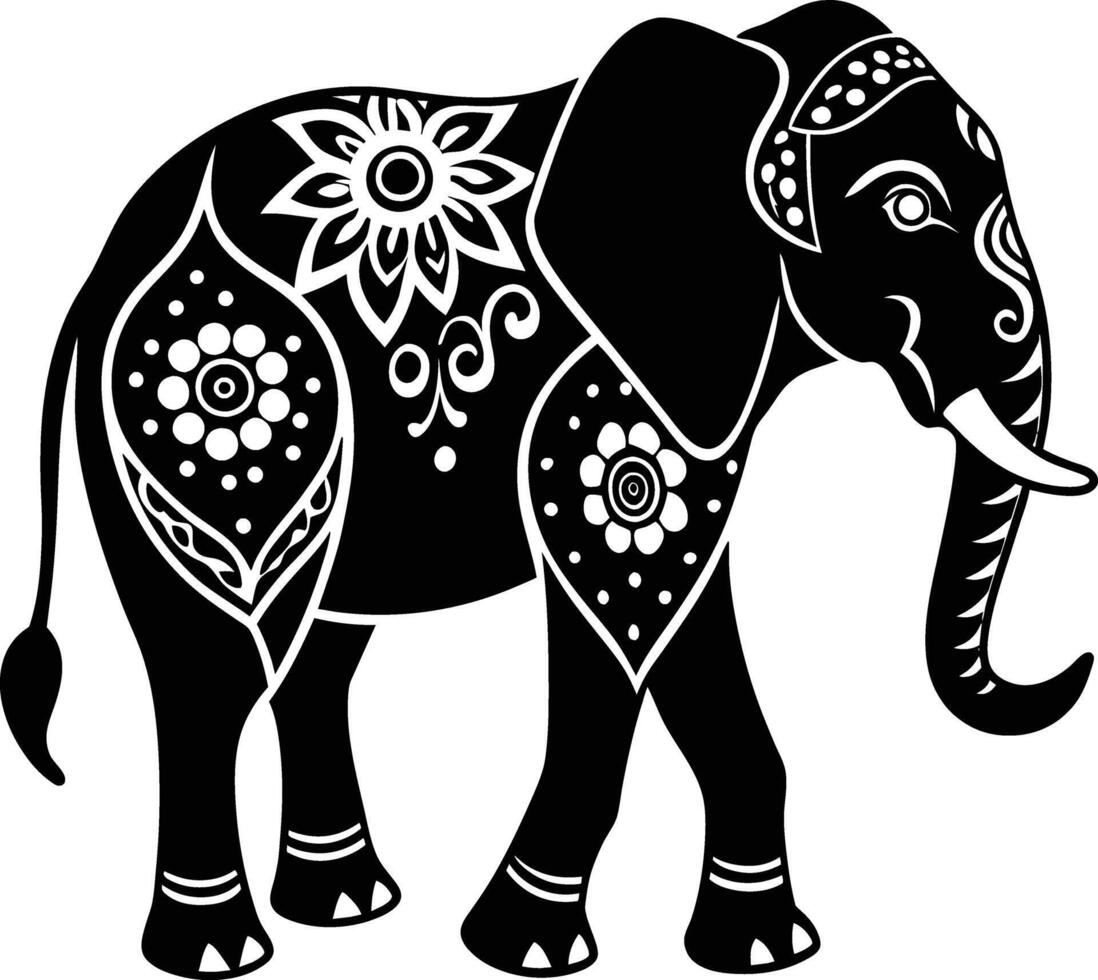An elephant is standing in front of a white background vector
